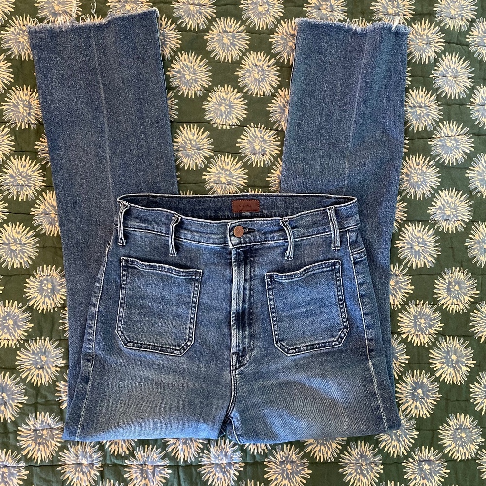 Mother Hustler Patch Pocket Ankle Fray ~ SZ 27